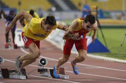 Gerard Descarrega y Marcos Blanquiño 200m T11 Mundial Atletismo Doha 2015