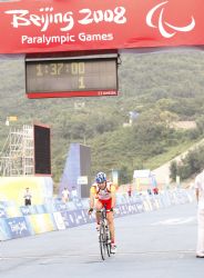 Javier Ochoa en la prueba de fondo en carretera.