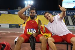 Kim Lopez y Hector Cabrera final lanzamiento disco F12 Mundial Atletismo Doha 2015