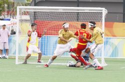 Partido de ftbol sala entre Espaa y China.