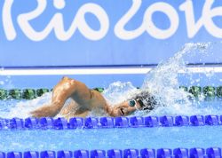 El nadador vigus Sebastin ''Chano'' Rodrguez durante su participacin en la prueba de 200 metros libre de la primera jornada de natacin de los Juegos Paralmpicos de Rio 2016