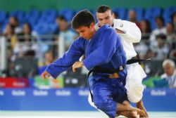 El judoka madrileo Daniel Gaviln durante uno de los combates que disput en la primera jornada de los Juegos Paralmpicos de Rio 2016