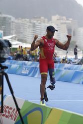 Lionel Morales finaliz sptimo en la prueba de triatln categora PT2 con un tiempo de 1:16''43'''' y consigui el diploma olmpico