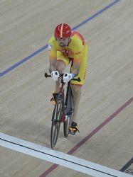 Amador Granados, en el veldromo durante la tercera jornada de los Juegos.