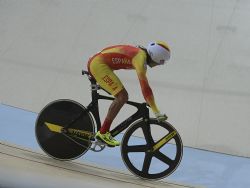 Juanjo Mndez, durante la competicin en el veldromo.