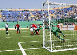 La Seleccin Espaola de Ftbol 5 contra Argentina en la fase de preliminares. Jornada 5 de los Juegos Paralmpicos de Ro