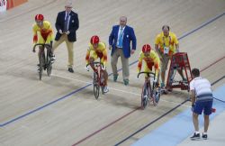 Bronce ciclismo por equipos contrarreloj. Jornada 4 Juegos Paralmpicos de Ro 2016. De izda a dcha. Alfonso Cabello, Eduardo Santas y Amador Granados