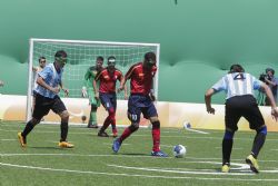 La Seleccin Espaola de Ftbol 5 contra Argentina en la fase de preliminares. Jornada 5 de los Juegos Paralmpicos de Ro. Espaa pierde por 1-0