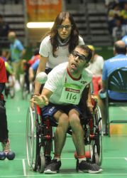 Jos Manuel Prado, durante la competicin de boccia en la categora BC1/BC2