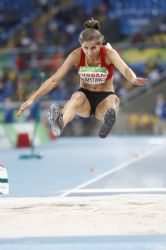 Sara Martnez, cuarta en salto de longitud con 5,52 metros.