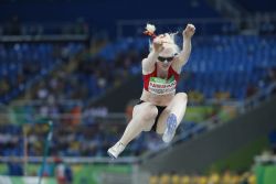 Sara Fernndez en la final de salto de longitud de los Juegos de Ro 2016. Obtuvo el octavo puesto con una distancia de 4.47 metros