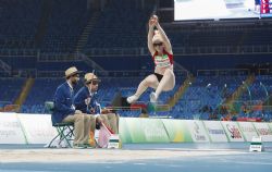 Sara Fernndez en la final de salto de longitud de los Juegos de Ro 2016. Obtuvo el octavo puesto con una distancia de 4.47 metros