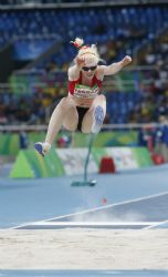 Sara Fernndez en la final de salto de longitud de los Juegos de Ro 2016. Obtuvo el octavo puesto con una distancia de 4.47 metros