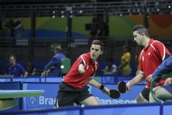 Jos Manuel Ruiz Reyes y Jorge Cardona en los cuartos de final contra la Repblica Checa. Obtuvieron resultado favorable a Espaa de 2 sets a 1. Juegos Paralmpicos de Ro 2016