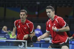 José Manuel Ruiz Reyes y Jorge Cardona en los cuartos de final contra la República Checa. Obtuvieron resultado favorable la clasificación a semifinales para España de 2 sets a 1. Juegos Paralímpicos de Río 2016