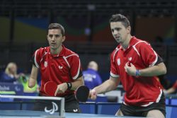 Jos Manuel Ruiz Reyes y Jorge Cardona en los cuartos de final contra la Repblica Checa. Obtuvieron resultado favorable la clasificacin a semifinales para Espaa de 2 sets a 1. Juegos Paralmpicos de Ro 2016