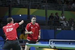 Jos Manuel Ruiz Reyes y Jorge Cardona en los cuartos de final contra la Repblica Checa. Obtuvieron resultado favorable la clasificacin a semifinales para Espaa de 2 sets a 1. Juegos Paralmpicos de Ro 2016