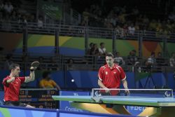 Jos Manuel Ruiz Reyes y Jorge Cardona en los cuartos de final contra la Repblica Checa. Se clasificaron a semifinales por 2 sets a 1