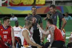 Asier Garca (13), en una accin del Espaa-Gran Bretaa (69-63) de semifinales del torneo paralmpico de baloncesto