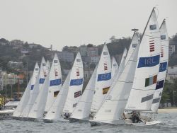 salida de la regata de clase snar, donde Paco Llobet, Hctor lvarez y Manuel Gimeno fueron decimoterceros.