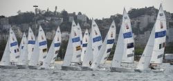 salida de la regata de clase snar, donde Paco Llobet, Hctor lvarez y Manuel Gimeno fueron decimoterceros.