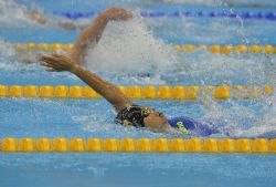 Teresa Perales, en la prueba de 50 espalda en la que logr el oro (43?03)