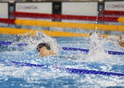 La zaragozana Mara Delgado Nadal en la final de 50 m libre (S12) de los JJPP de Ro. Consigui el bronce