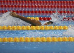 Teresa Perales en la final de 100 libres (S5) donde se subi al segundo puesto del podio