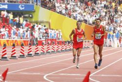 Jos Antonio Castilla y Javier Conde durante la maratn.