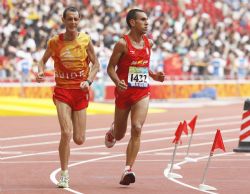 Manuel Garnica durante la maratn.