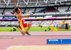 Xavi Porras participa en salto de longitud en el Campeonato del Mundo de Atletismo Paralmpico de Londres.