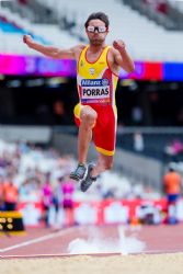 Xavi Porras participa en salto de longitud en el Campeonato del Mundo de Atletismo Paralmpico de Londres.