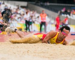 Martn Parejo participa en salto de longitud en el Campeonato del Mundo de Atletismo Paralmpico de Londres.