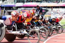 Rafael Botello en las series de 5.000 metros T54 en el Mundial de Atletismo Paralmpico Londres 2017