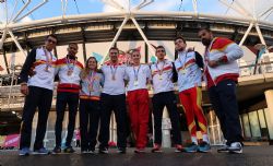 Medallistas espaoles Mundial de Atletismo Paralmpico Londres 2017: Joan Munar, Deliber Rodrguez, Sara Andrs, Hctor Cabrera, Sara Martnez, Gerard Descarrega, Marcos Blanquio y Kim Lpez.