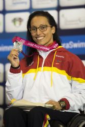 Teresa Perales consigue la medalla de plata en 100 metros libre S5, durante la primera jornada del Mundial de Natacin Paralmpica Mxico 2017.