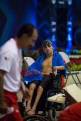 Miguel ngel Martnez en la final de 50 metros espalda S3 durante la segunda jornada del Mundial de Natacin Paralmpica de Mxico 2017.