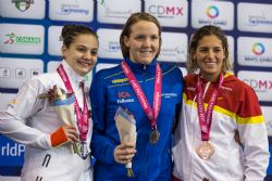 Michelle Alonso consigue la medalla de bronce en 200 metros libre S14 durante la cuarta jornada del Campeonato del Mundo de Natacin Paralmpica Mxico 2017.