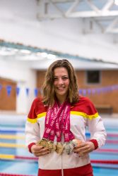 Nuria Marqus con sus seis medallas del Campeonato del Mundo de Natacin Paralmpica Mxico 2017.