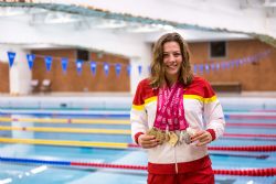 Nuria Marqus con sus seis medallas del Campeonato del Mundo de Natacin Paralmpica Mxico 2017.