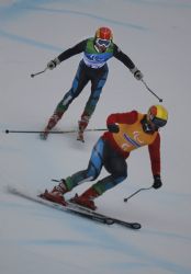 Jon Santacana y Miguel Galindo en eslalon gigante.