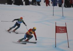 Jon Santacana y Miguel Galindo en eslalon gigante.