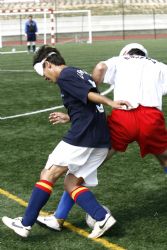 Vicente Aguilar durante un entrenamiento de la seleccin espaola de ftbol sala.