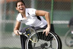 Lola Ochoa durante un torneo.