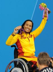 Teresa Perales medalla de bronce en la prueba de 100 metros braza.