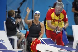 Teresa Perales medalla de plata en los 50 metros mariposa.