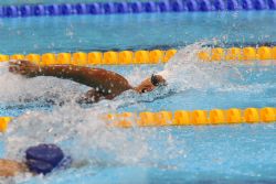 Teresa Perales disputando los 100 metros libres.