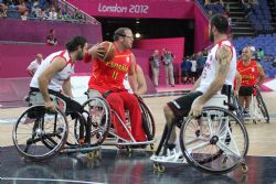 Asier Garcia Pereiro, en el partido contra la seleccin de baloncesto en silla de ruedas de Turquia.