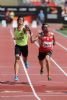 Xavier Porras y su gua, Enric Martn Panads, en los 100 metros (clase T11) del Mundial de Lyon 2013