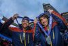 Jon Santacana y Miguel Galindo con la medalla de plata en eslalon.